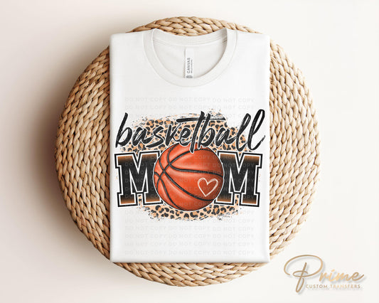 Basketball DTF Transfers, Ready to Press, T-shirt Transfers, Heat Transfer, Direct to Film, Sports Mom, Game Day, Trendy, Leopard, Mama