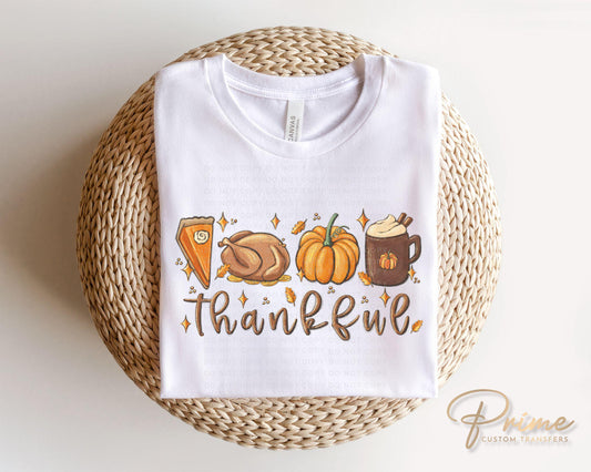 Thanksgiving DTF, Ready to Press, DIY T-shirt, Heat Transfer, Direct to Film, Cold Peel, Holiday Fall, Autumn, Pumpkin Pie, Turkey, Thankful