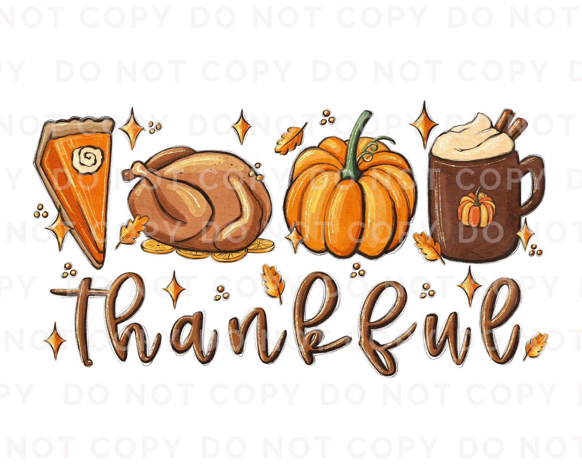 Thanksgiving DTF, Ready to Press, DIY T-shirt, Heat Transfer, Direct to Film, Cold Peel, Holiday Fall, Autumn, Pumpkin Pie, Turkey, Thankful