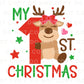 Christmas DTF Transfers, Ready to Press, T-shirt Transfers, Heat Transfer, Direct to Film, Baby Girl, Holiday, Reindeer, My 1st Christmas