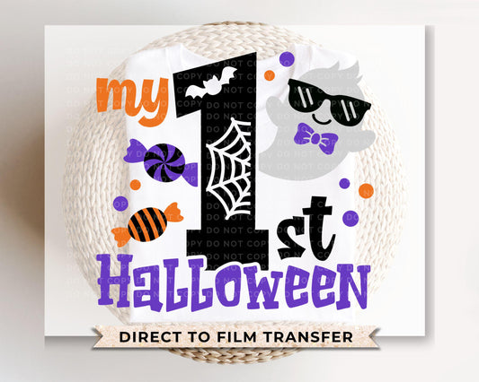 Halloween DTF Transfers, Ready to Press, T-shirt Transfers, Heat Transfer, Direct to Film, Baby Boy, Holiday, Fall, Ghost, My 1st Halloween