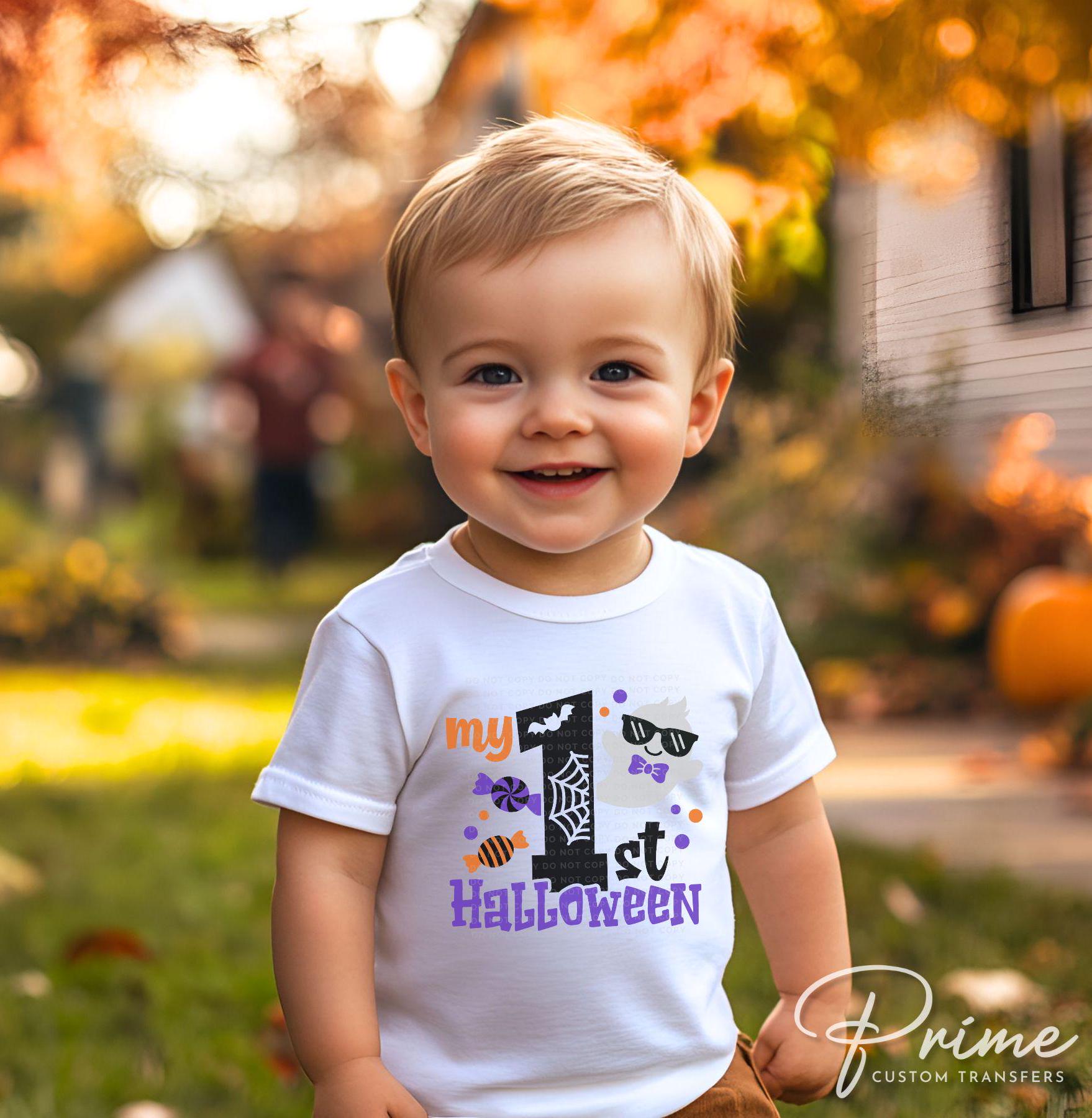 Halloween DTF Transfers, Ready to Press, T-shirt Transfers, Heat Transfer, Direct to Film, Baby Boy, Holiday, Fall, Ghost, My 1st Halloween