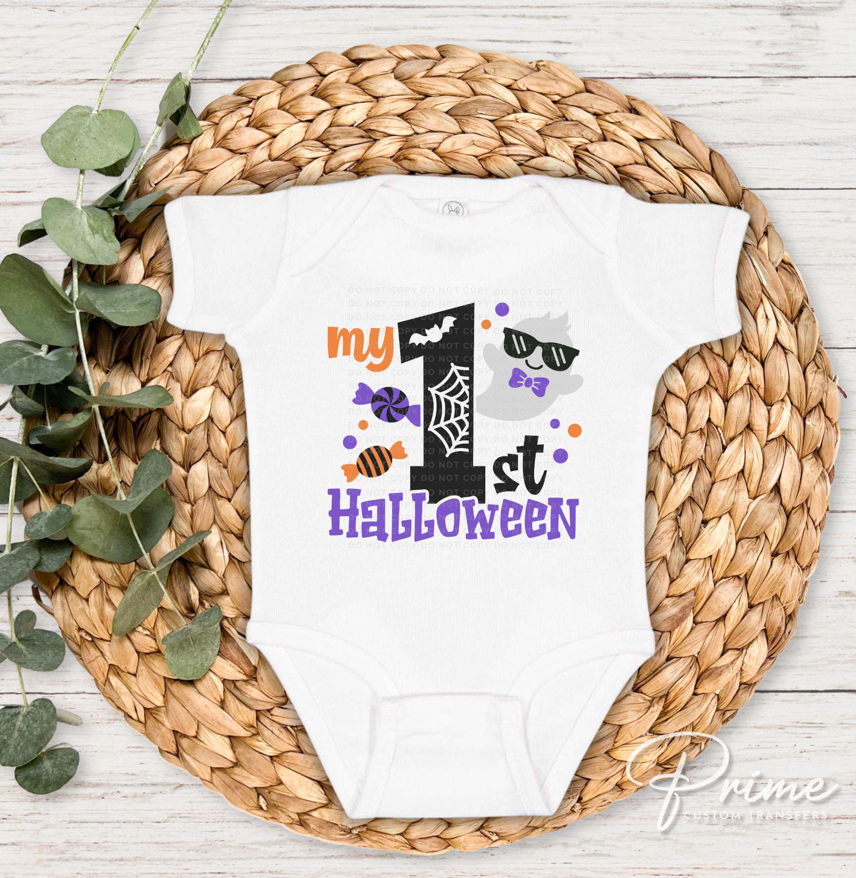 Halloween DTF Transfers, Ready to Press, T-shirt Transfers, Heat Transfer, Direct to Film, Baby Boy, Holiday, Fall, Ghost, My 1st Halloween