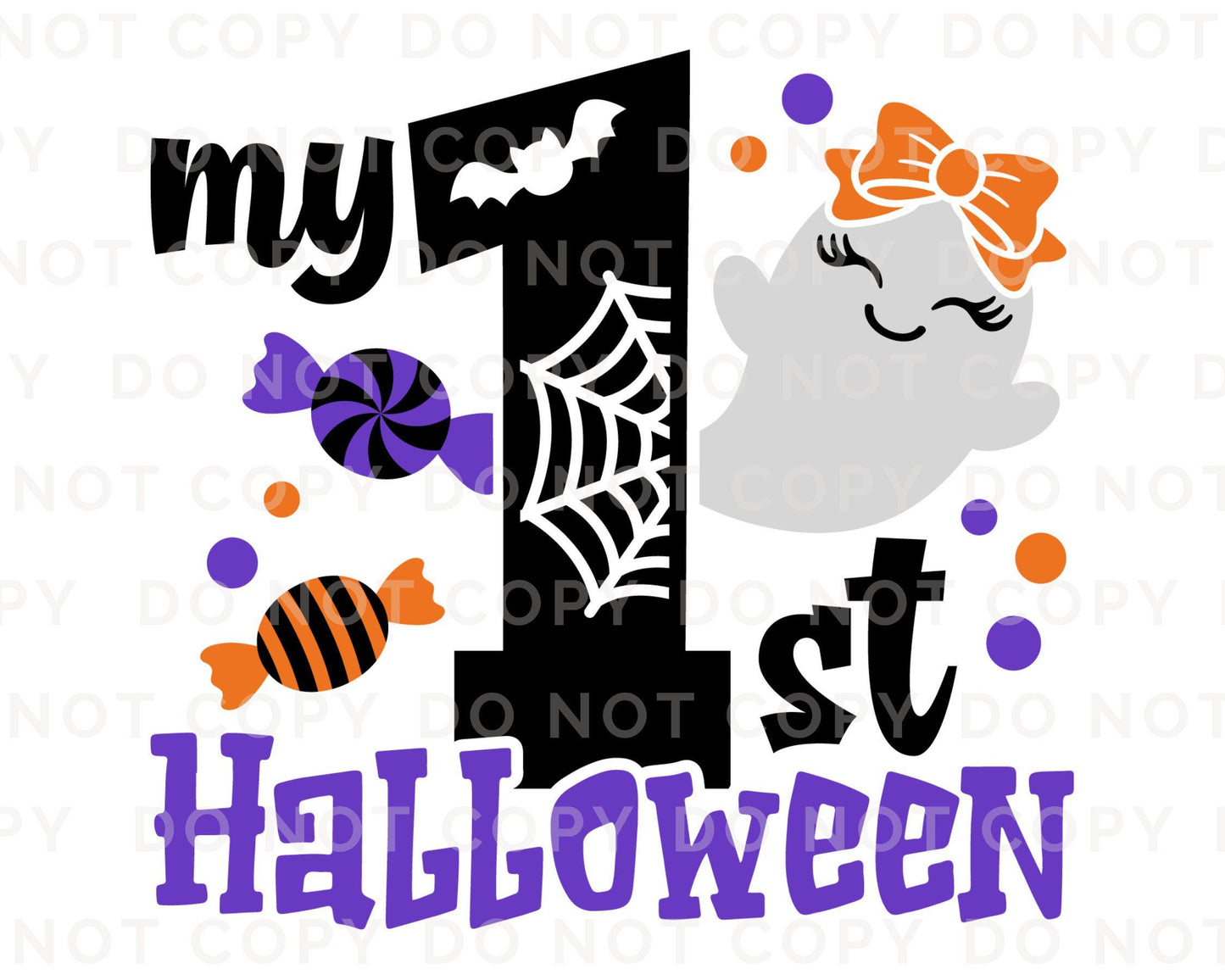 Halloween DTF Transfers, Ready to Press, T-shirt Transfers, Heat Transfer, Direct to Film, Baby Girl, Holiday, Fall, Ghost, My 1st Halloween