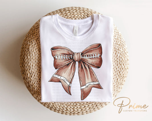 Football DTF Transfers, Ready to Press, T-shirt Transfers, Heat Transfer, Direct to Film, Sports Mom, Game Day, Fall, Retro Football Bow