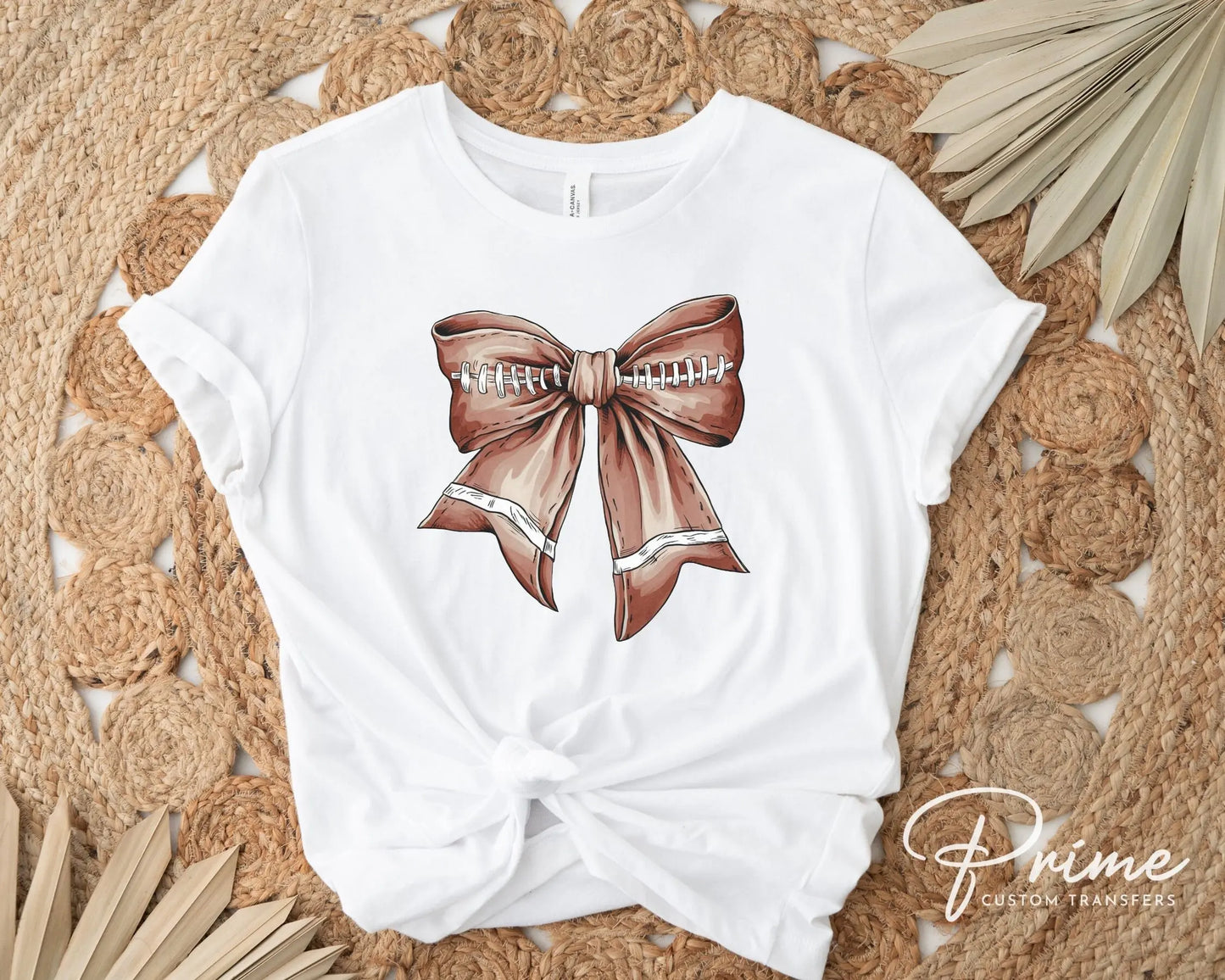 Football DTF Transfers, Ready to Press, T-shirt Transfers, Heat Transfer, Direct to Film, Sports Mom, Game Day, Fall, Retro Football Bow