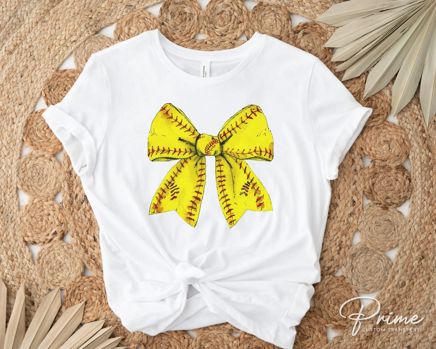 Softball DTF Transfers, Ready to Press, T-shirt Transfers, Heat Transfer, Direct to Film, Sports Mom, Game Day, Coquette, Retro Softball Bow