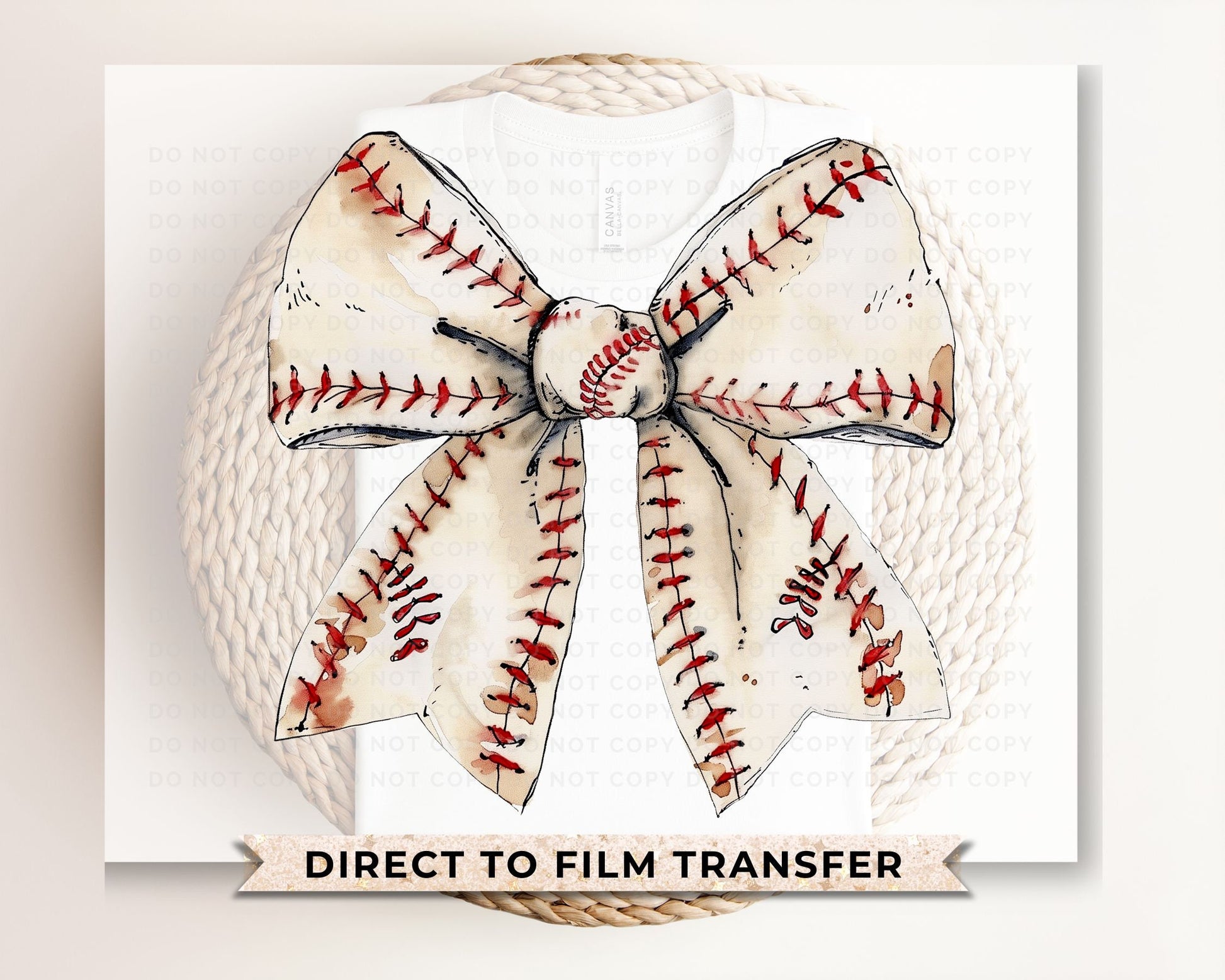 Baseball DTF Transfers, Ready to Press, T-shirt Transfers, Heat Transfer, Direct to Film, Sports Mom, Game Day, Retro Baseball Bow