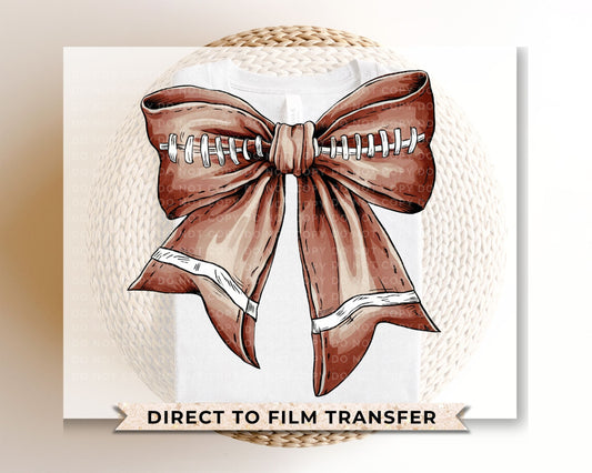 Football DTF Transfers, Ready to Press, T-shirt Transfers, Heat Transfer, Direct to Film, Sports Mom, Game Day, Fall, Retro Football Bow