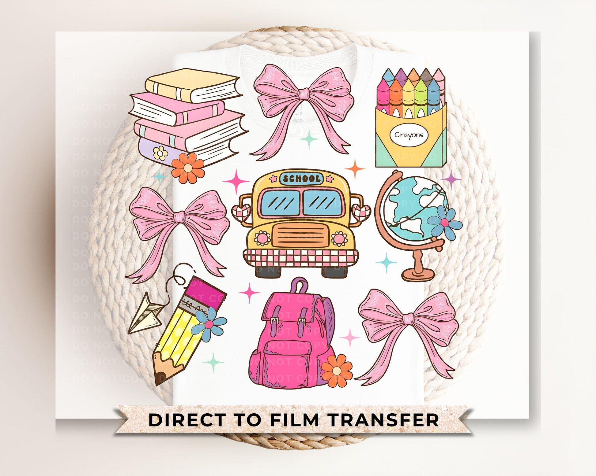 School DTF transfer, First Day of School, Heat Transfer, Ready to Press, Direct to Film, Preschool, Coquette, Back To School, Teacher Gift