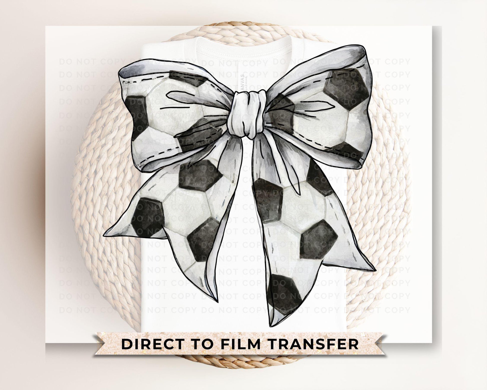 Soccer DTF Transfers, Ready to Press, T-shirt Transfers, Heat Transfer, Direct to Film, Cold Peel, Sports Mom, Girly, Coquette Soccer Bow