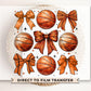 Basketball DTF Transfers, Ready to Press, T-shirt Transfers, Heat Transfer, Direct to Film, Sports Mom, Coquette Bow, Game Day, Trendy