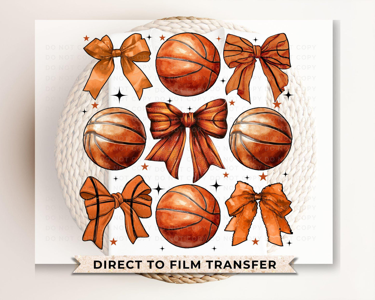 Basketball DTF Transfers, Ready to Press, T-shirt Transfers, Heat Transfer, Direct to Film, Sports Mom, Coquette Bow, Game Day, Trendy