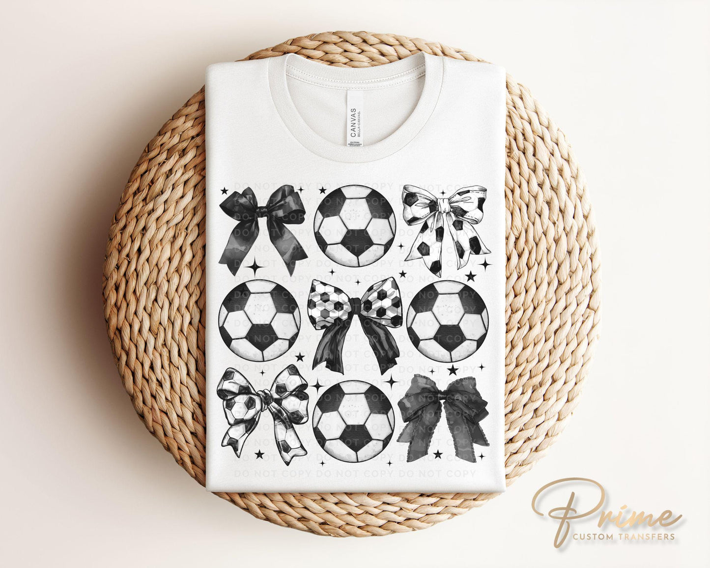 Soccer DTF Transfers, Ready to Press, T-shirt Transfers, Heat Transfer, Direct to Film, Cold Peel, Sports Mom, Girly, Coquette Soccer Bows