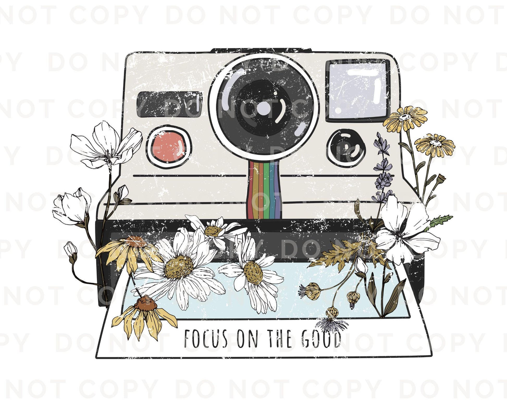 Mental Health DTF Transfers, Ready to Press, T-shirt Transfers, Heat Transfer, Direct to Film, Camera, Motivational, Focus on The Good