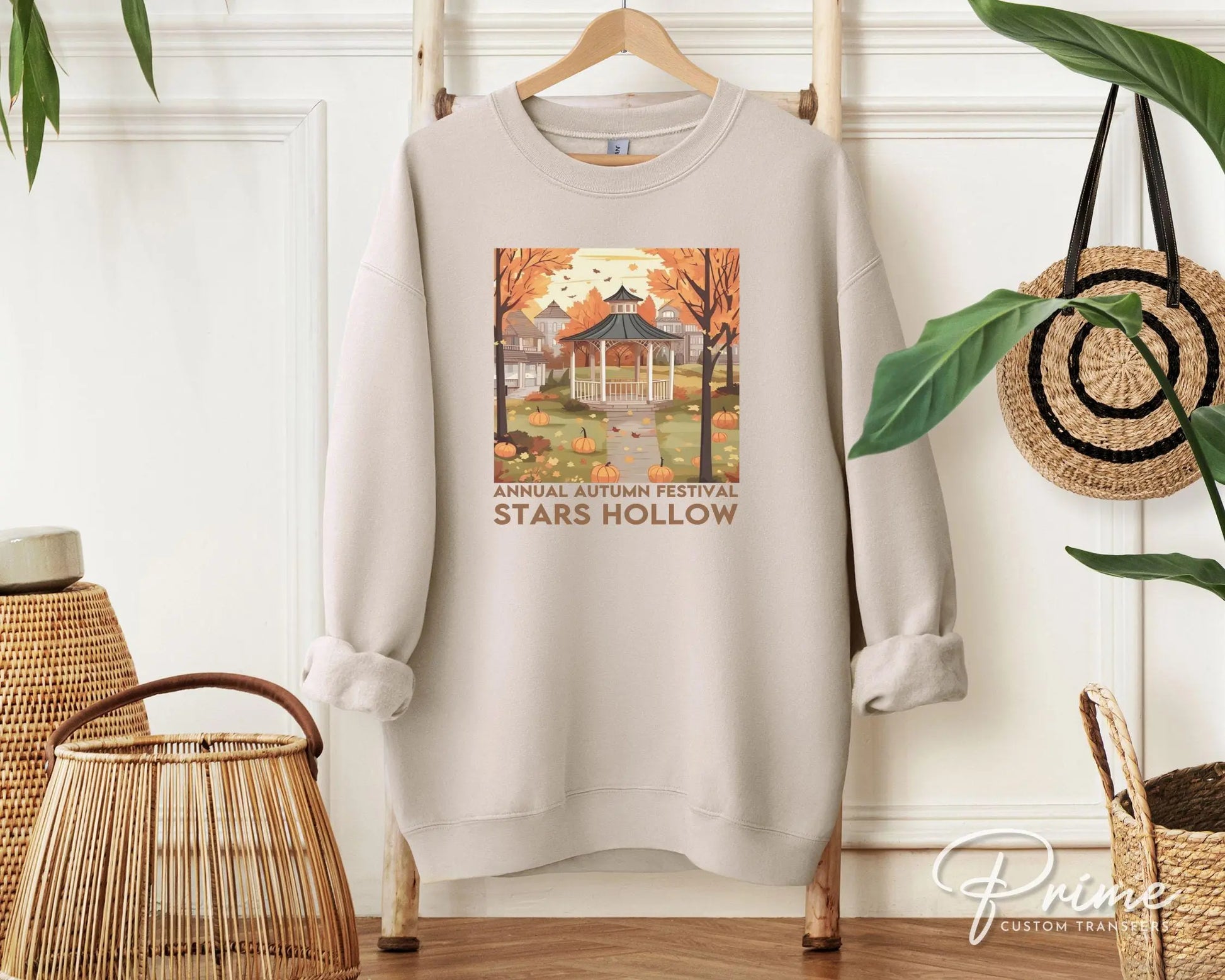 Fall DTF Transfers, Ready to Press, T-shirt Transfers, Heat Transfer, Direct to Film, Stars Hollow Connecticut, Autumn Festival, Gazebo