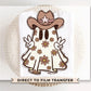 Halloween DTF, Ready to Press, T-shirt Transfers, Heat Transfer, Direct to Film, Fall, Ghostie, Ghost Cowboy, Cowgirl, Western, Trendy