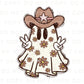 Halloween DTF, Ready to Press, T-shirt Transfers, Heat Transfer, Direct to Film, Fall, Ghostie, Ghost Cowboy, Cowgirl, Western, Trendy