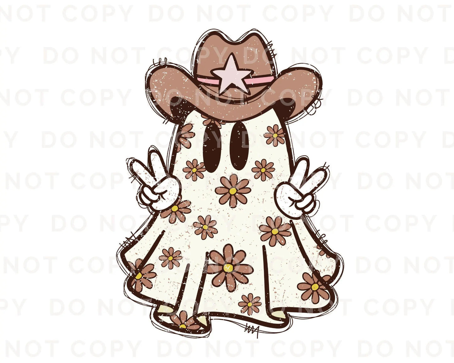 Halloween DTF, Ready to Press, T-shirt Transfers, Heat Transfer, Direct to Film, Fall, Ghostie, Ghost Cowboy, Cowgirl, Western, Trendy