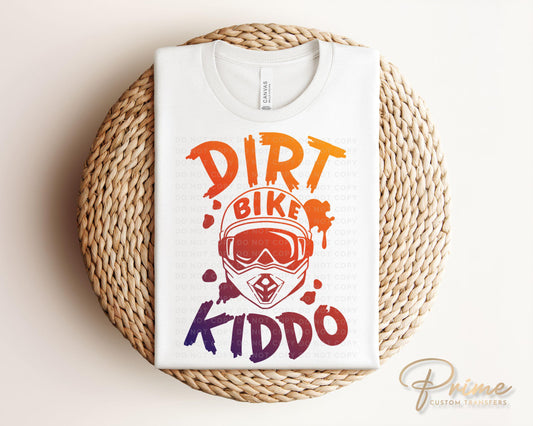 Dirt Bike Kiddo DTF Transfers, Ready to Press, T-shirt Transfers, Heat Transfer, Direct to Film, Helmet, Goggles, Kids, Boys, Mud, Muddy