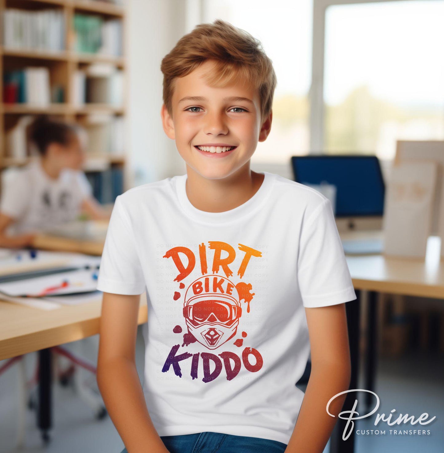 Dirt Bike Kiddo DTF Transfers, Ready to Press, T-shirt Transfers, Heat Transfer, Direct to Film, Helmet, Goggles, Kids, Boys, Mud, Muddy
