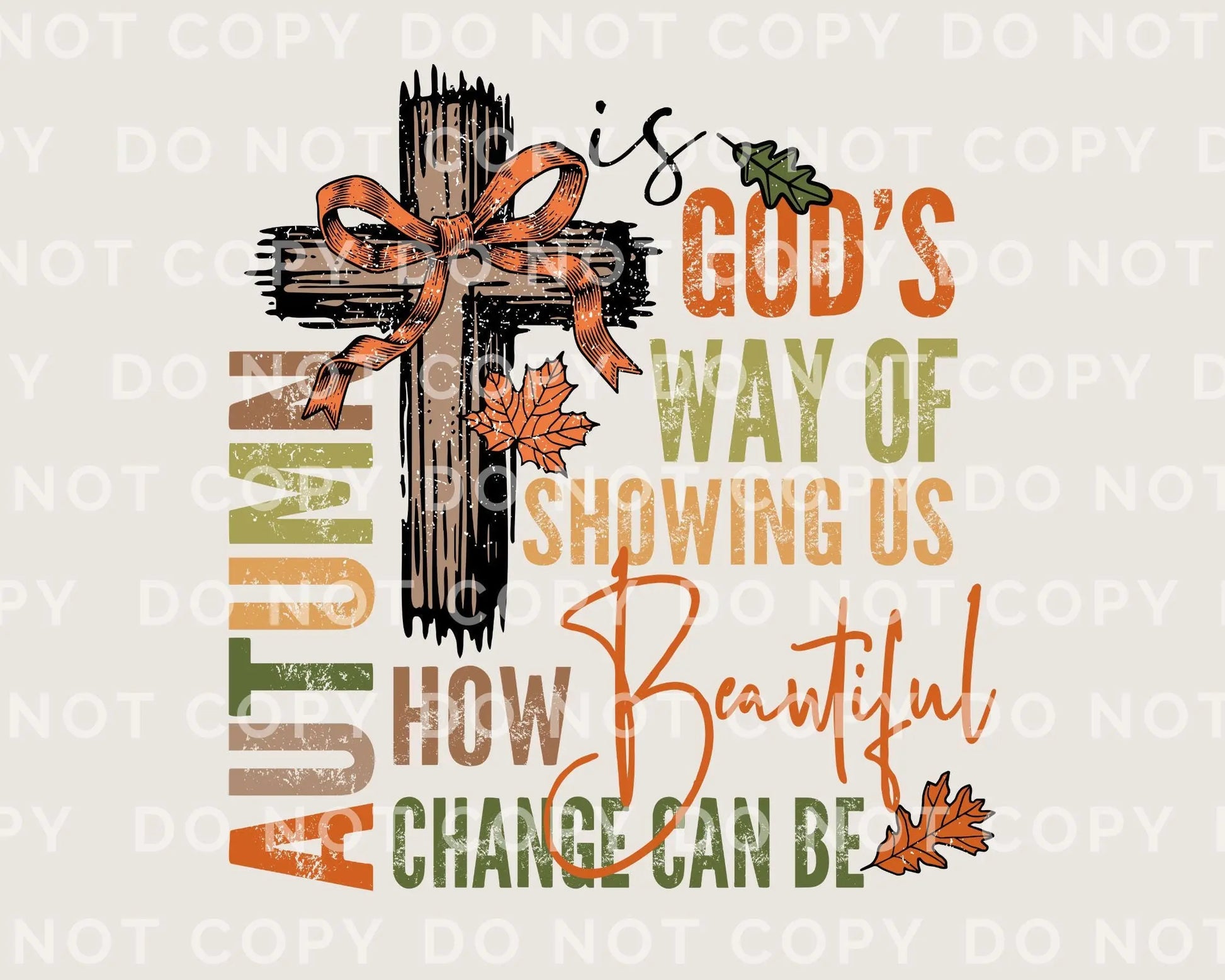 Fall DTF Transfers, Ready to Press, T-shirt Transfers, Heat Transfer, Direct to Film, Cold Peel, Jesus, Christian, Beautiful, Leaves, Cross