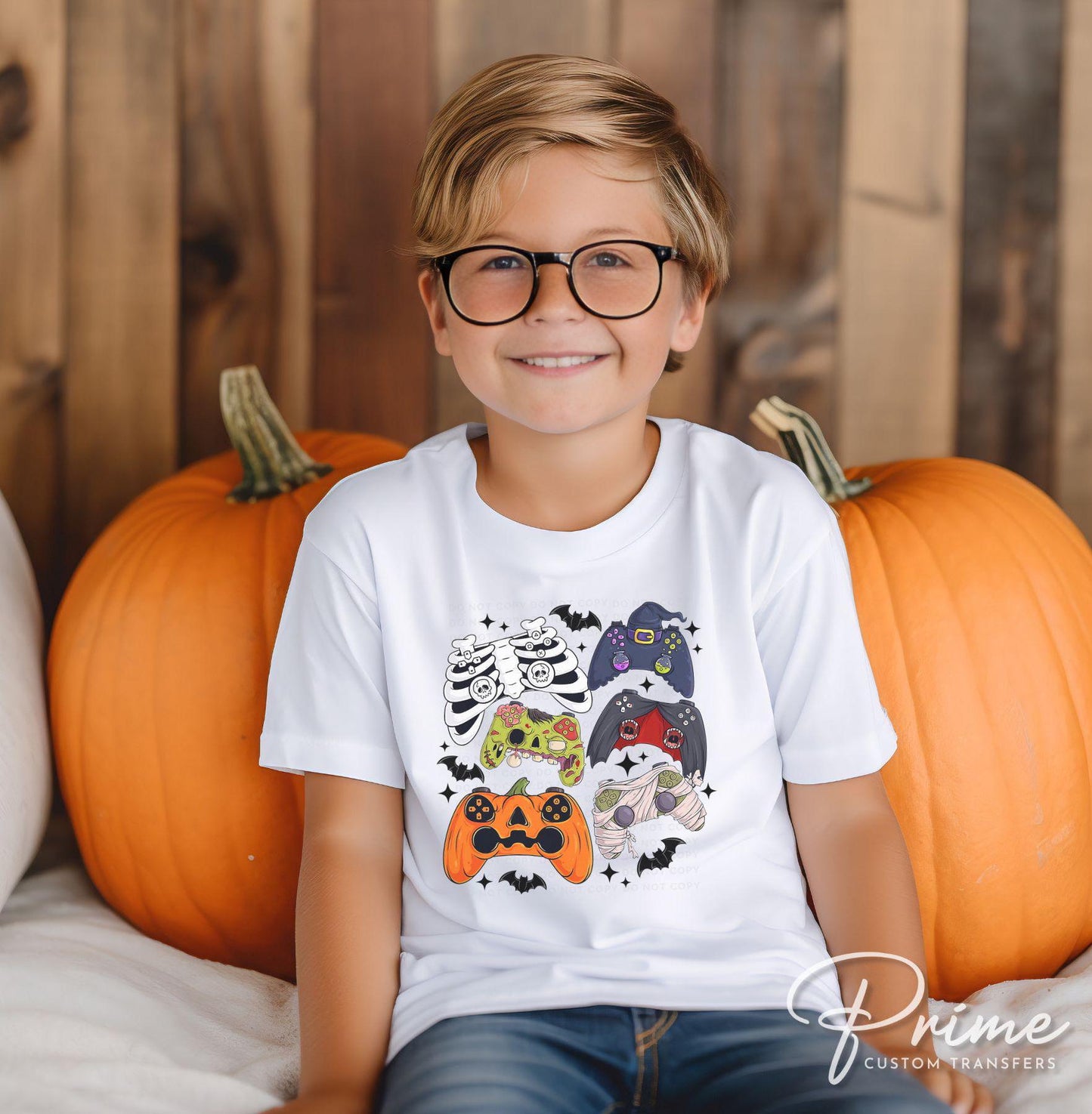 Halloween DTF Transfers, Ready to Press, T-shirt Transfers, Heat Transfer, Direct to Film, Skeleton Zombie, Video Games, Gaming Controller