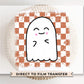 Halloween DTF Transfers, Ready to Press, T-shirt Transfers, Heat Transfer, Direct to Film, Fall, Autumn, Cute Trendy, Checkered Ghost