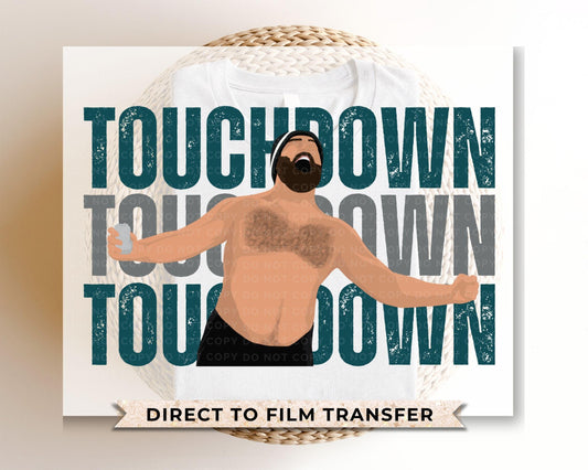 Football DTF Transfers, Ready to Press, T-shirt Transfers, Heat Transfer, Direct to Film, Sports, No Shirt, Funny, Touchdown, Eagles