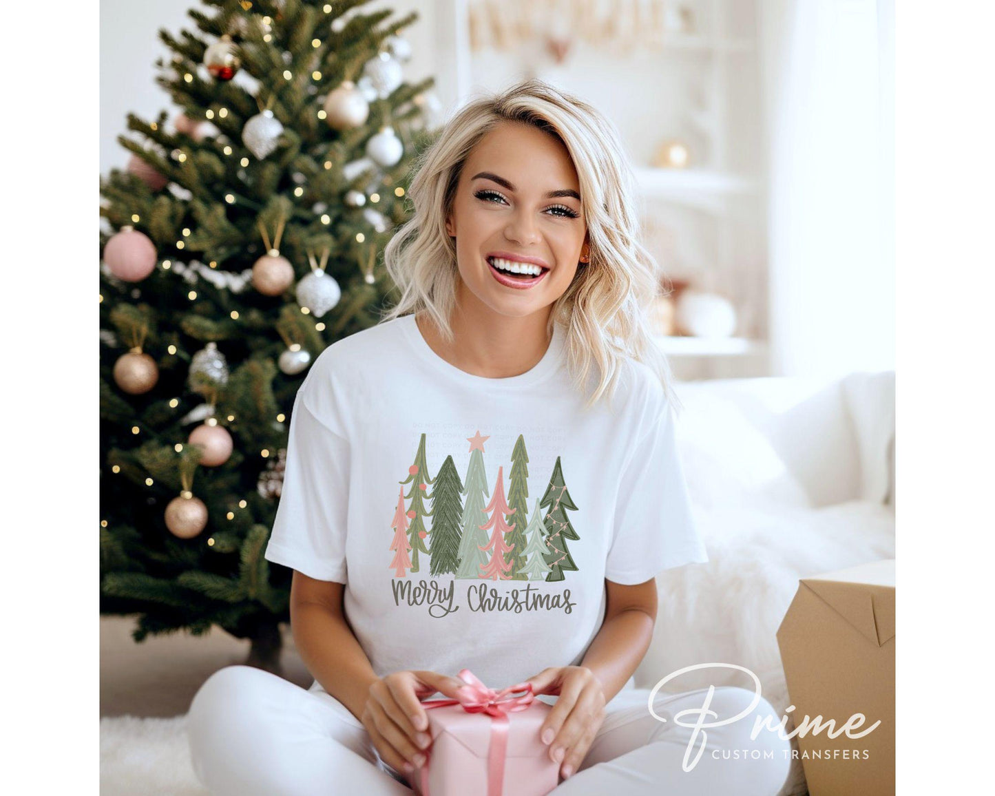 Christmas DTF Transfers, Ready to Press, T-shirt Transfers, Heat Transfer, Direct to Film, Holiday, Watercolor Pastel Christmas Trees