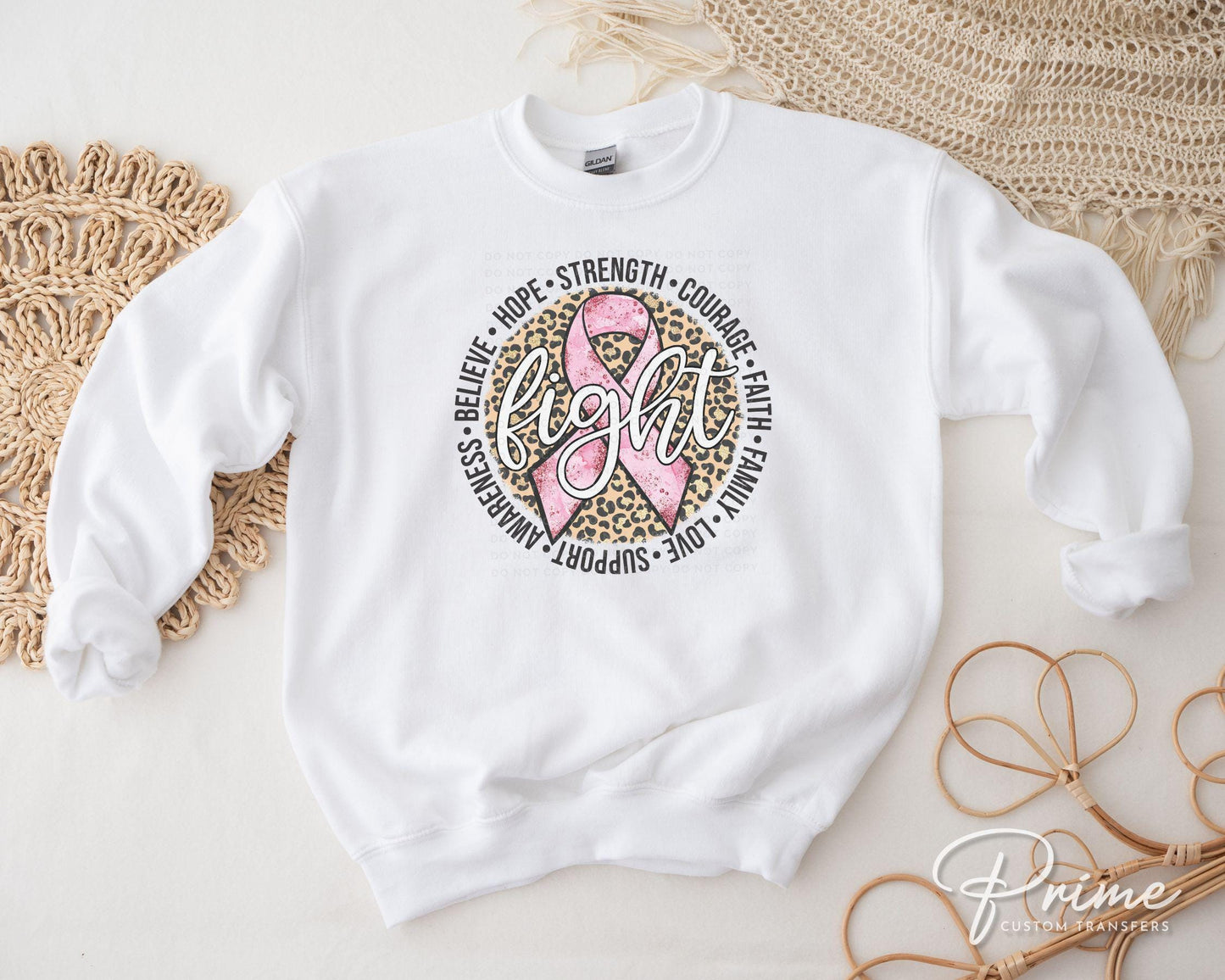 Breast Cancer DTF Transfers, Ready to Press, T-shirt Transfers, Heat Transfer, Direct to Film, Fight, Pink Ribbon, Leopard, Cancer Awareness