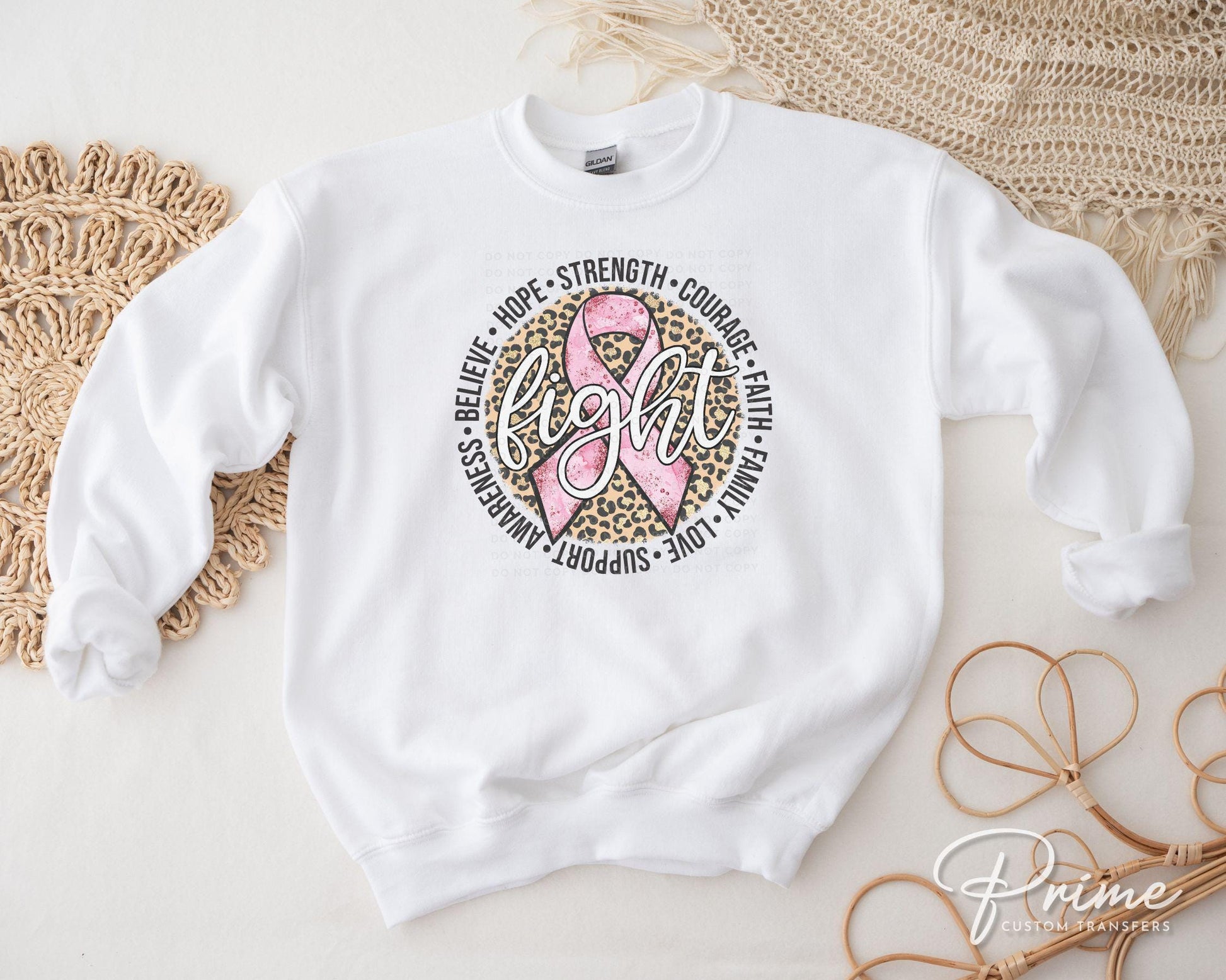 Breast Cancer DTF Transfers, Ready to Press, T-shirt Transfers, Heat Transfer, Direct to Film, Fight, Pink Ribbon, Leopard, Cancer Awareness