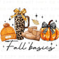 Fall DTF Transfers, Ready to Press, T-shirt Transfers, Heat Transfer, Direct to Film, Autumn, Fall Basics, Coquette, Pumpkin, Bow, Girly