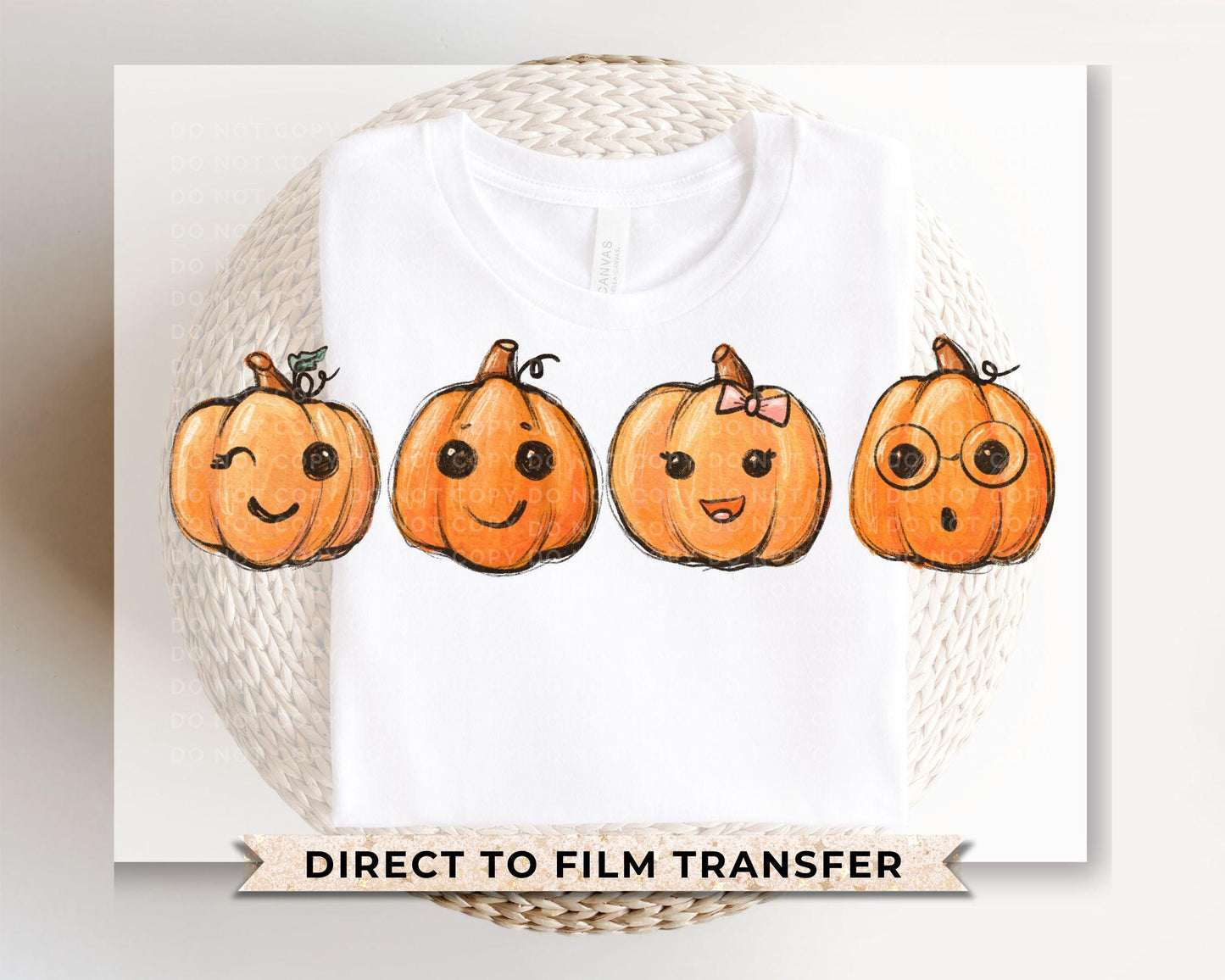 Fall DTF, Ready to Press, DIY T-shirt, Heat Transfer, Direct to Film, Cold Peel, Halloween, Thanksgiving, Autumn, Girl, Cute Baby Pumpkins