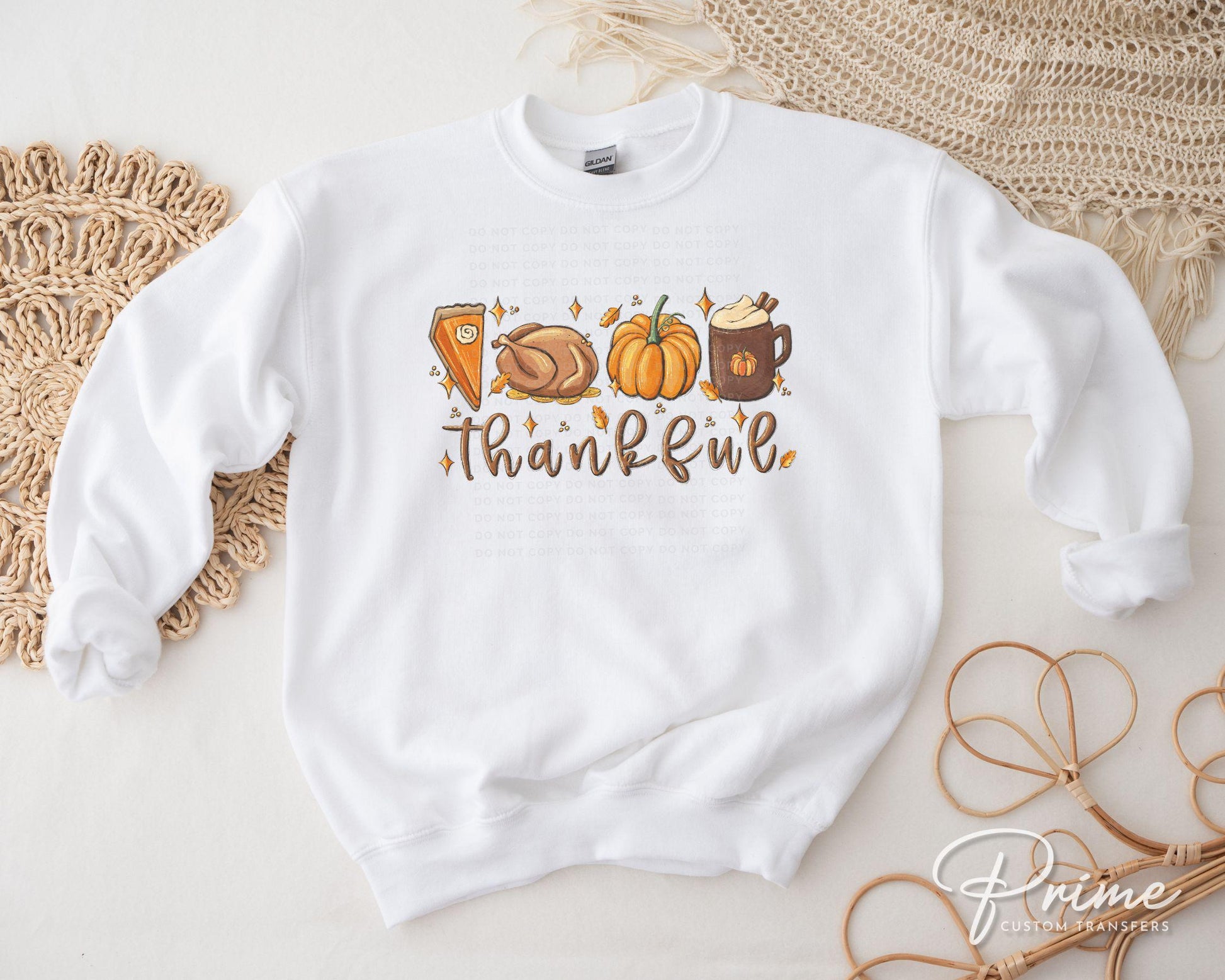 Thanksgiving DTF, Ready to Press, DIY T-shirt, Heat Transfer, Direct to Film, Cold Peel, Holiday Fall, Autumn, Pumpkin Pie, Turkey, Thankful