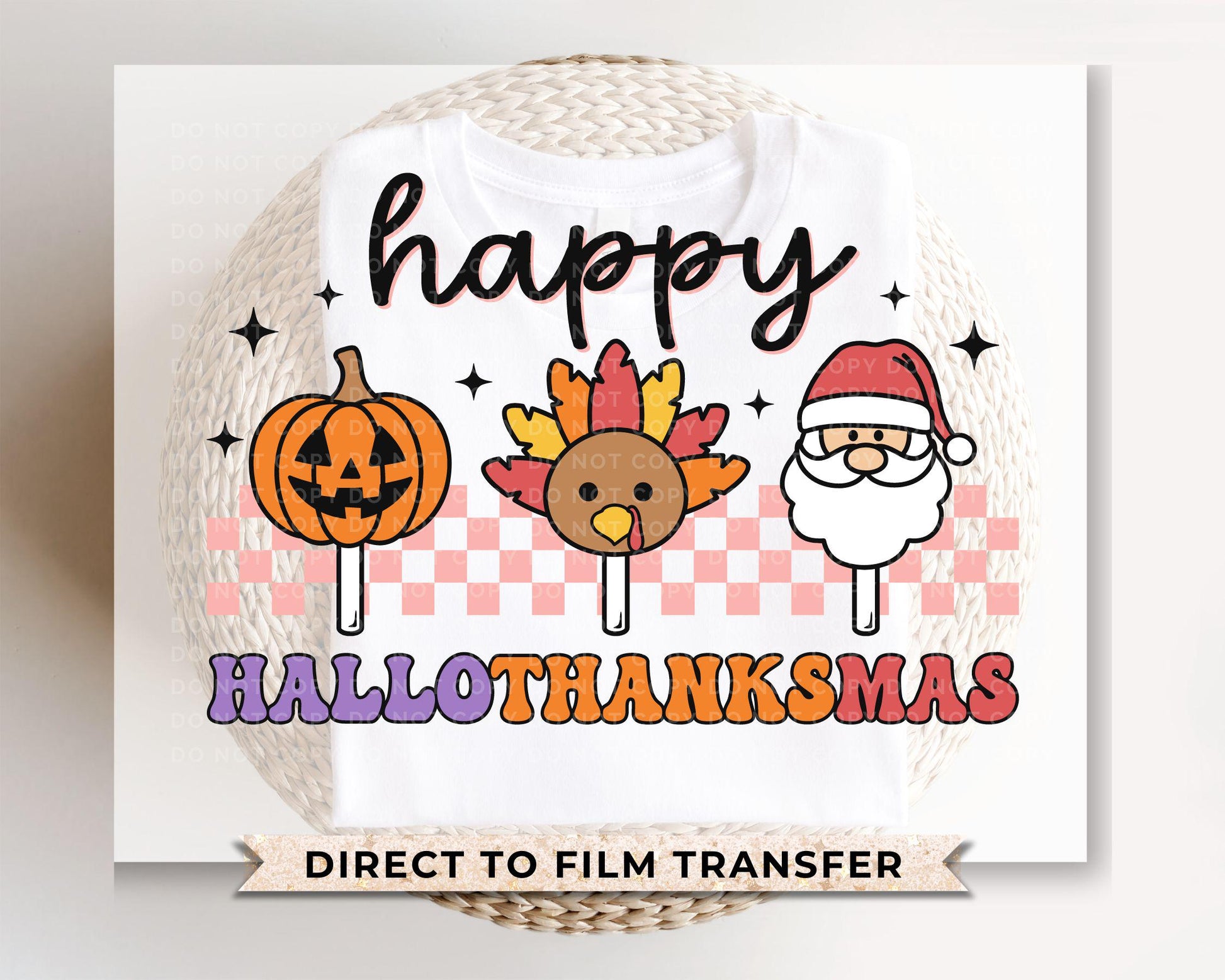 Halloween DTF Transfers, Ready to Press, T-shirt Transfers, Heat Transfer, Direct to Film, Holiday, Christmas, Thanksgiving, HallowThanksMas