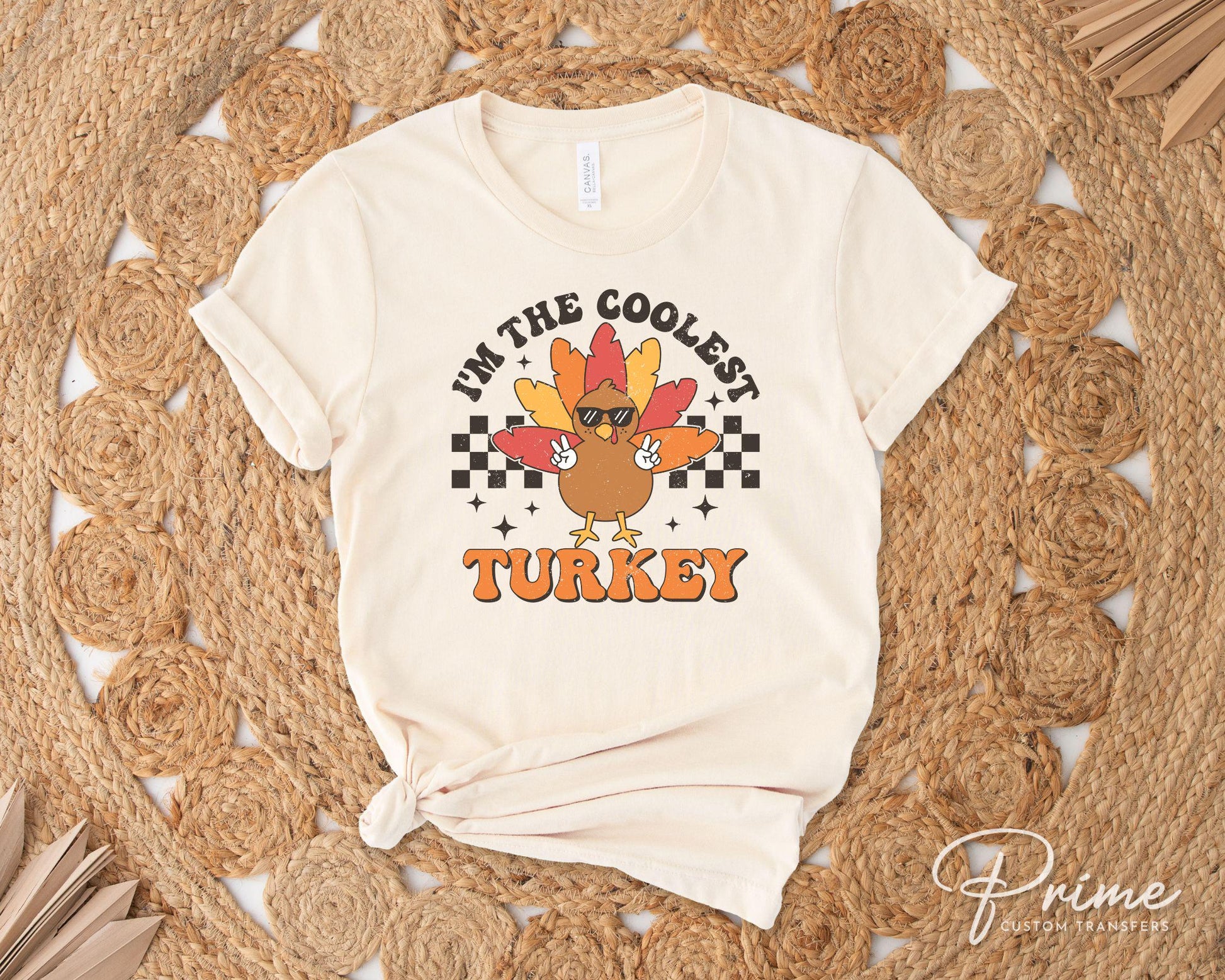 Thanksgiving DTF, Ready to Press, DIY T-shirt, Heat Transfer, Direct to Film, Cold Peel, Fall, Autumn, Holiday, Family, The Coolest Turkey