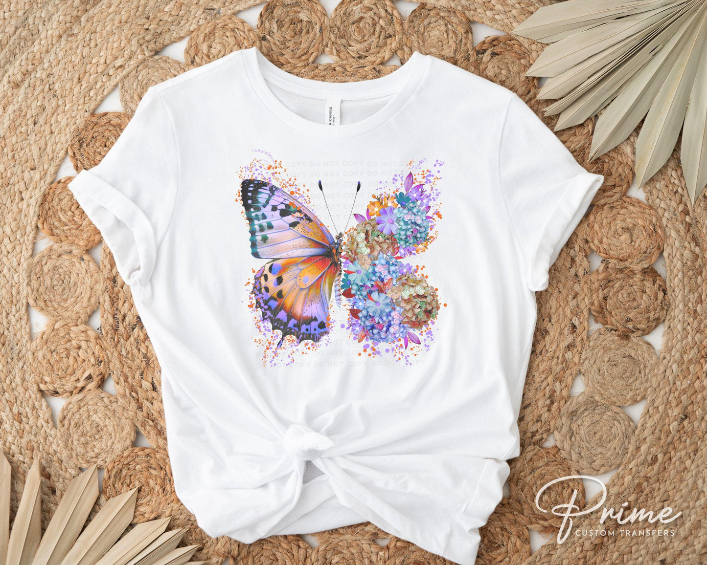 Butterfly DTF Transfers, Ready to Press, T-shirt Transfers, Heat Transfer, Direct to Film, Flowers, Spring, Cute, Girly, Floral Butterfly