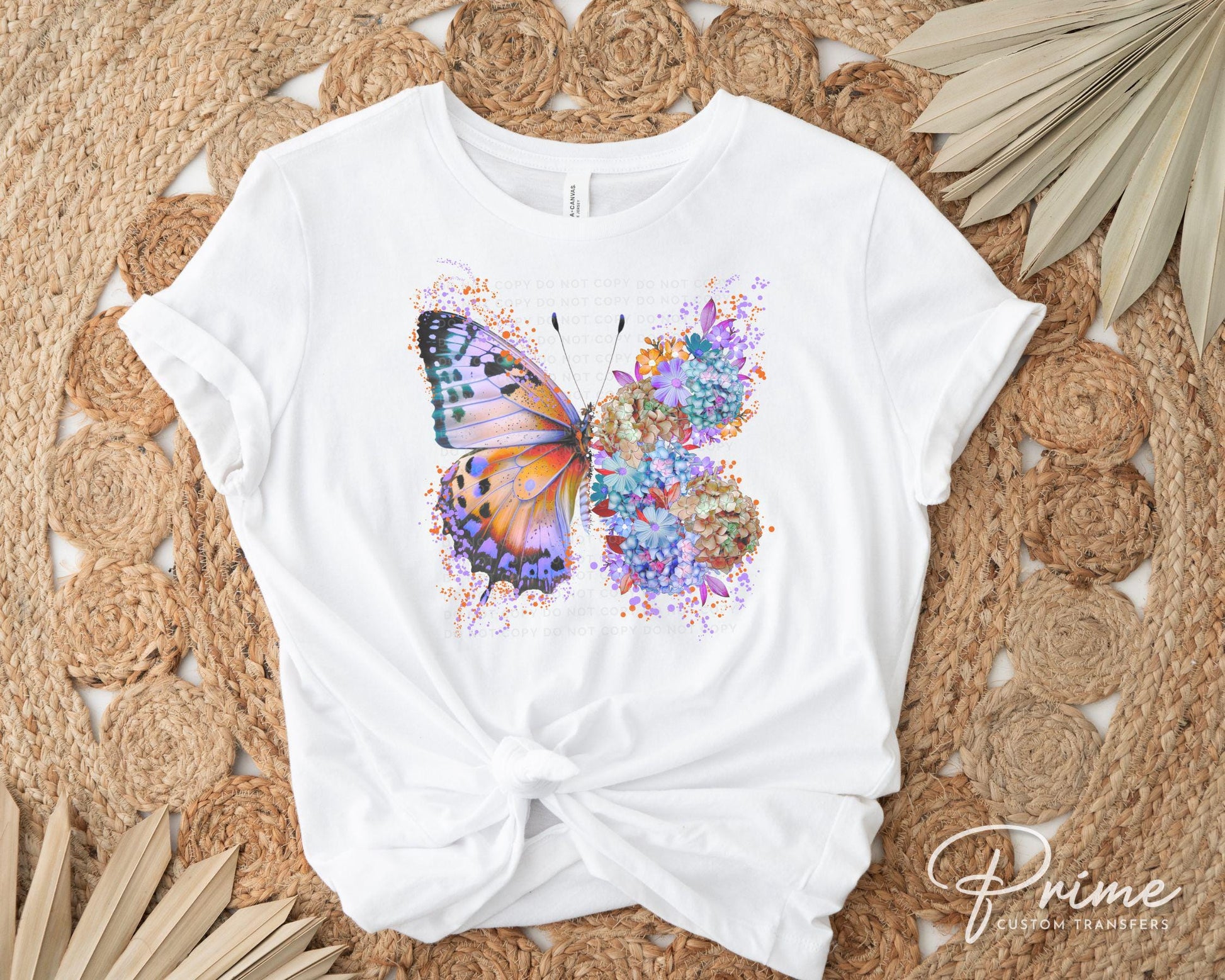 Butterfly DTF Transfers, Ready to Press, T-shirt Transfers, Heat Transfer, Direct to Film, Flowers, Spring, Cute, Girly, Floral Butterfly