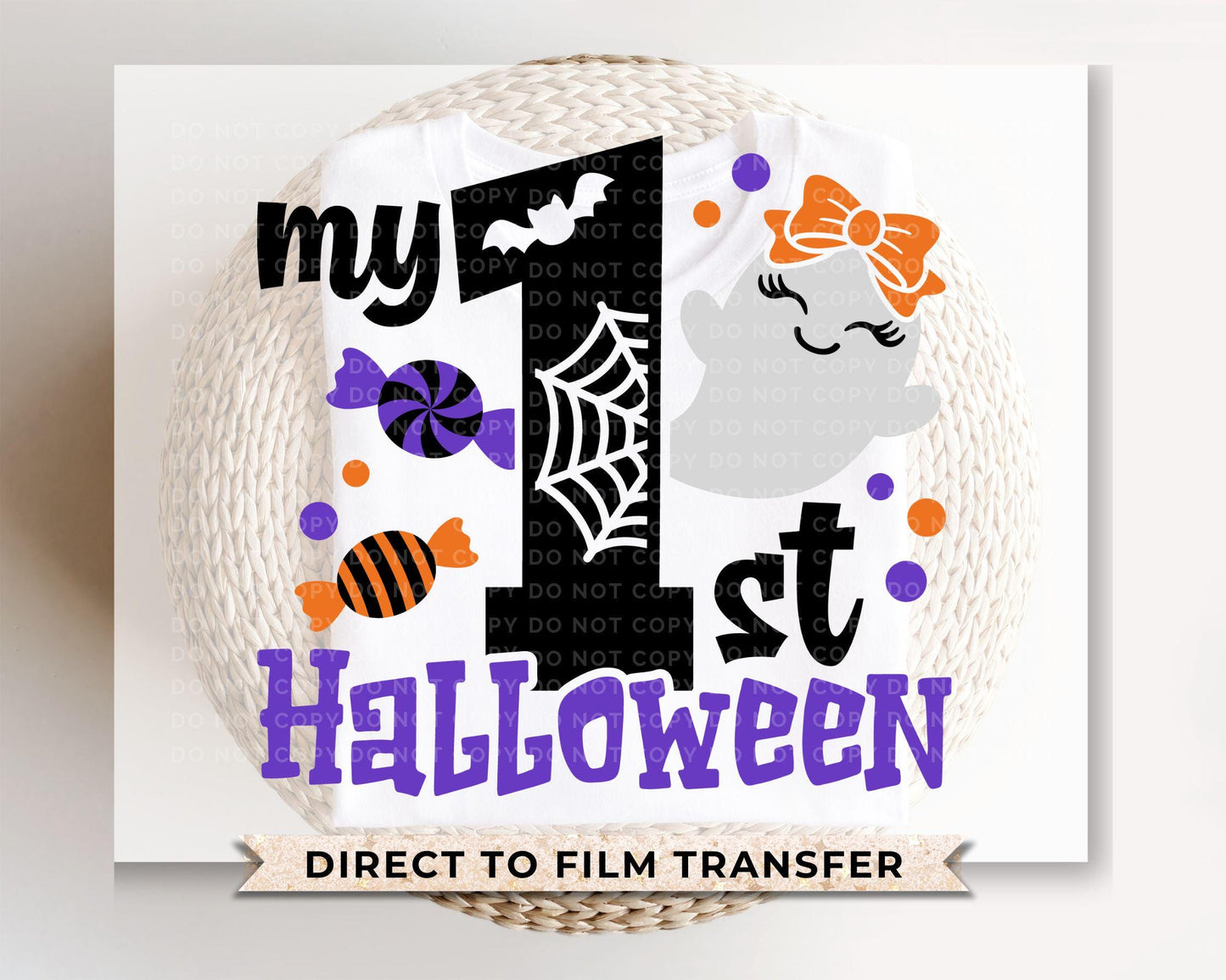 Halloween DTF Transfers, Ready to Press, T-shirt Transfers, Heat Transfer, Direct to Film, Baby Girl, Holiday, Fall, Ghost, My 1st Halloween