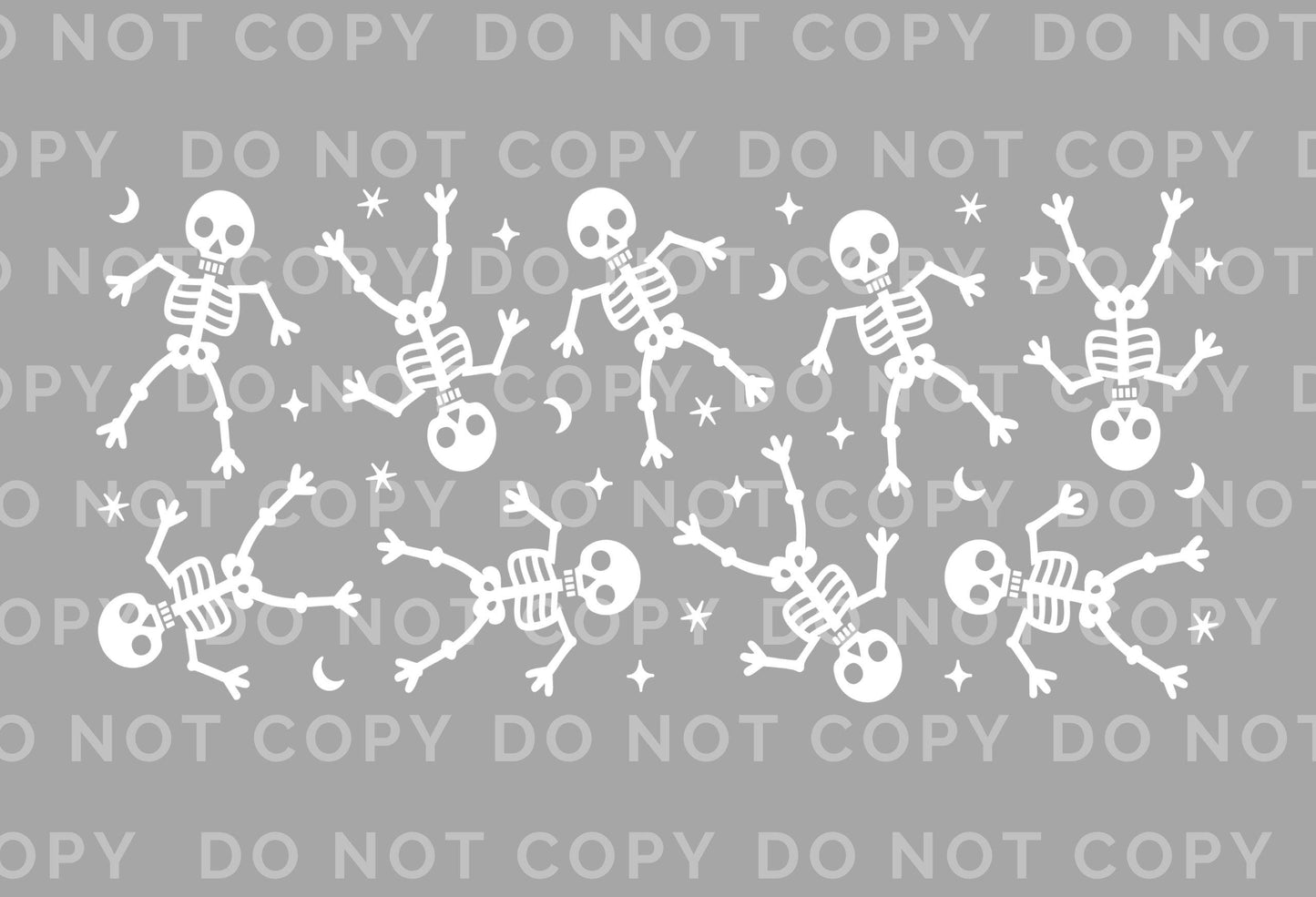 Halloween UV DTF Libbey 16oz Cup Wrap Sticker, Ready to Ship, rts, Direct to Film, Glass Can, Fall, Permanent, Autumn, Cute Skeletons