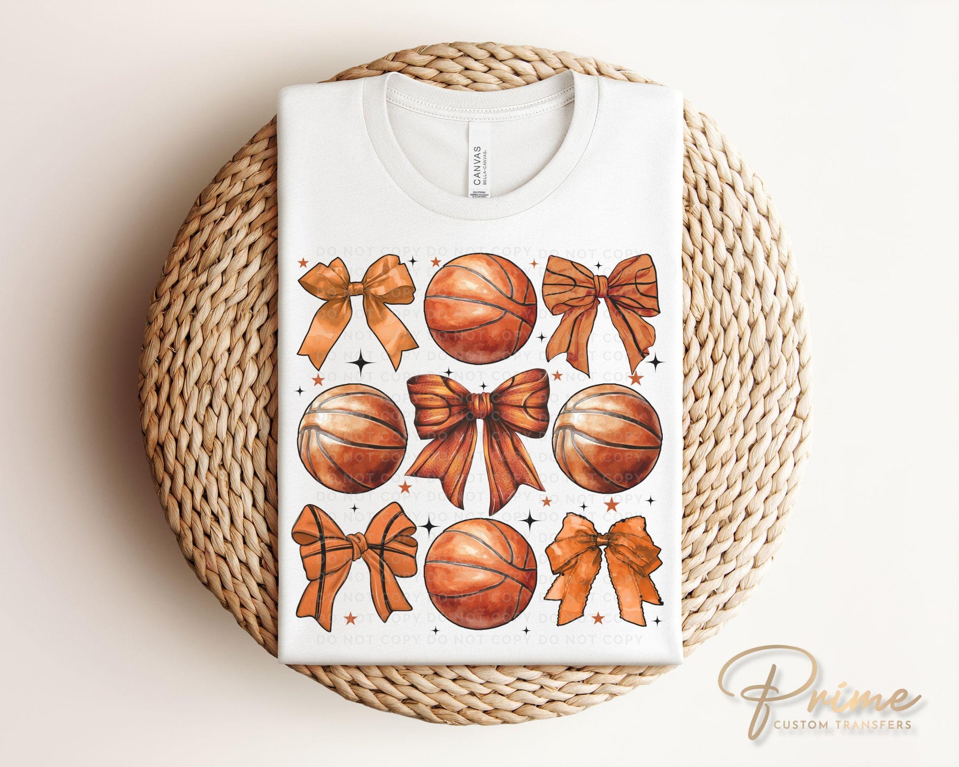 Basketball DTF Transfers, Ready to Press, T-shirt Transfers, Heat Transfer, Direct to Film, Sports Mom, Coquette Bow, Game Day, Trendy