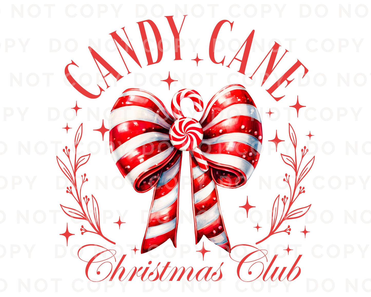 Christmas DTF Transfers, Ready to Press, T-shirt Transfers, Heat Transfer, Direct to Film, Holiday, Trendy, Cute, Candy Cane Coquette Bow