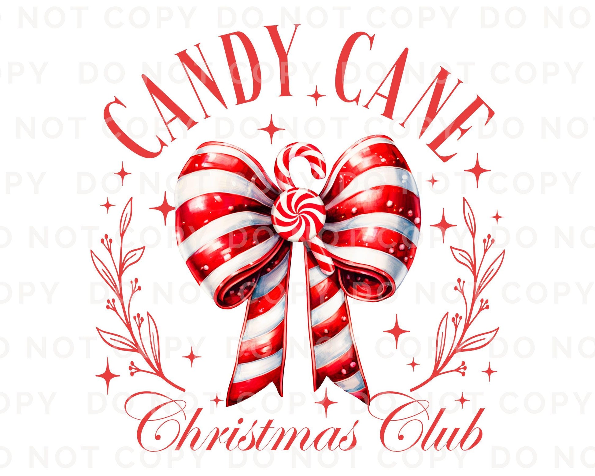 Christmas DTF Transfers, Ready to Press, T-shirt Transfers, Heat Transfer, Direct to Film, Holiday, Trendy, Cute, Candy Cane Coquette Bow