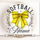 Softball DTF Transfers, Ready to Press, T-shirt Transfers, Heat Transfer, Direct to Film, Sports Mom, Game Day, Bow, Softball Mama Coquette