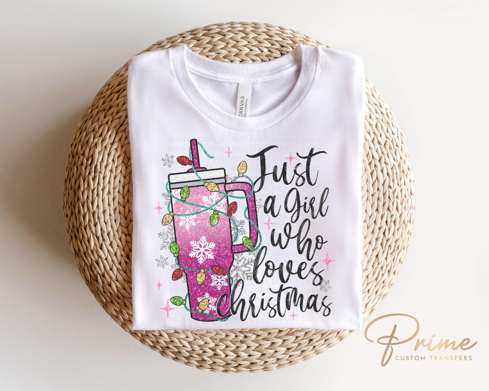 Christmas DTF Transfers, Ready to Press, T-shirt Transfers, Heat Transfer, Direct to Film, Holiday, Funny, Faux Sparkly Glitter Tumbler