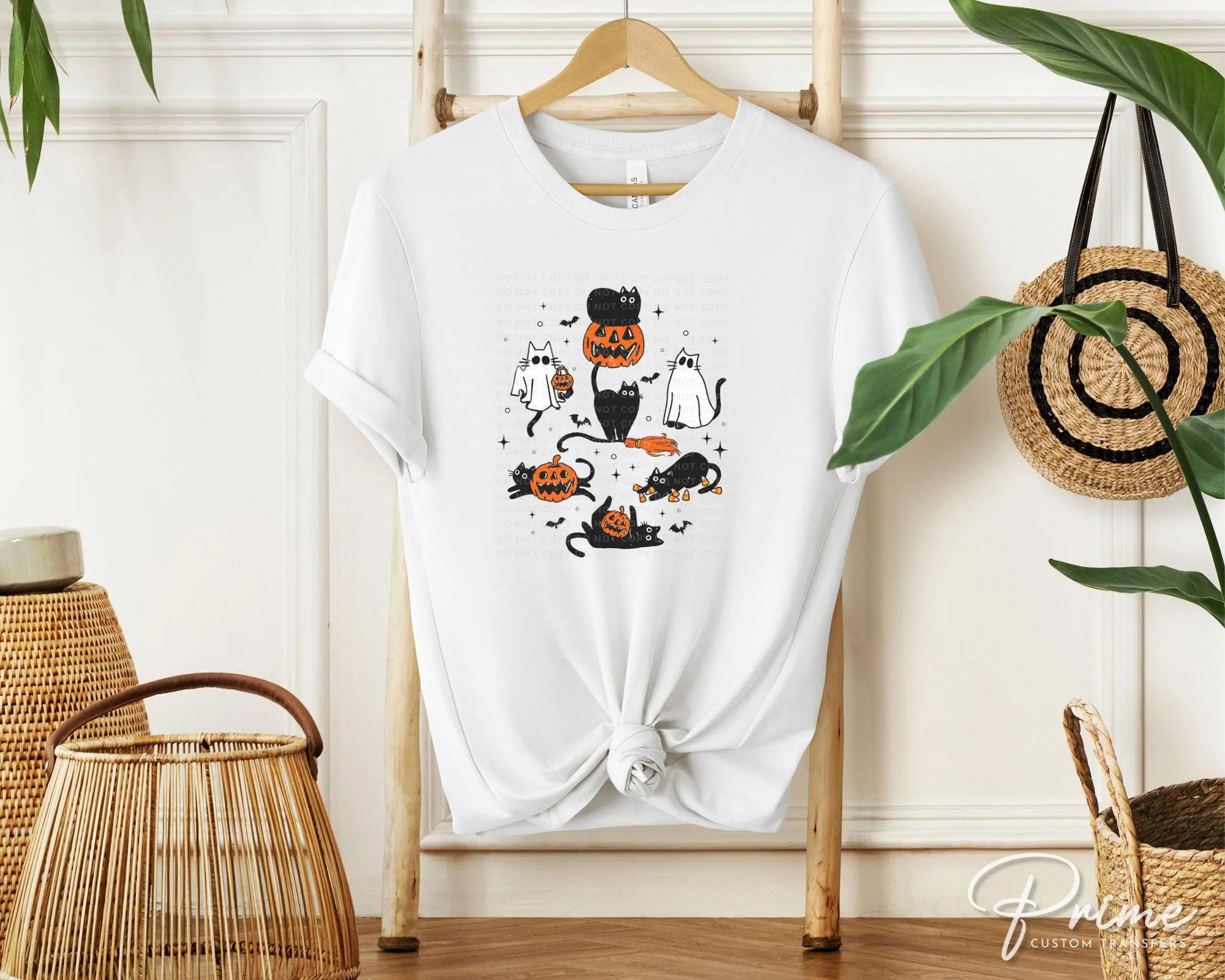 Halloween DTF Transfers, Ready to Press, T-shirt Transfers, Heat Transfer, Direct to Film, Kids, Fall, Autumn, Trendy, Cute Black Ghost Cats