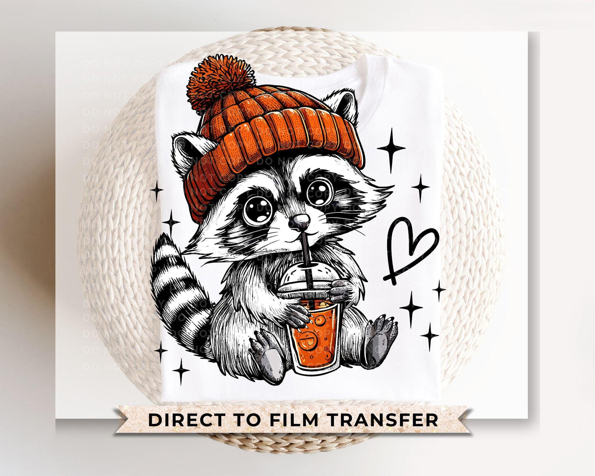 Halloween DTF Transfers, Ready to Press, T-shirt Transfers, Heat Transfer, Direct to Film, Kids, Fall, Autumn, Trendy, Feral, Fall Raccoon