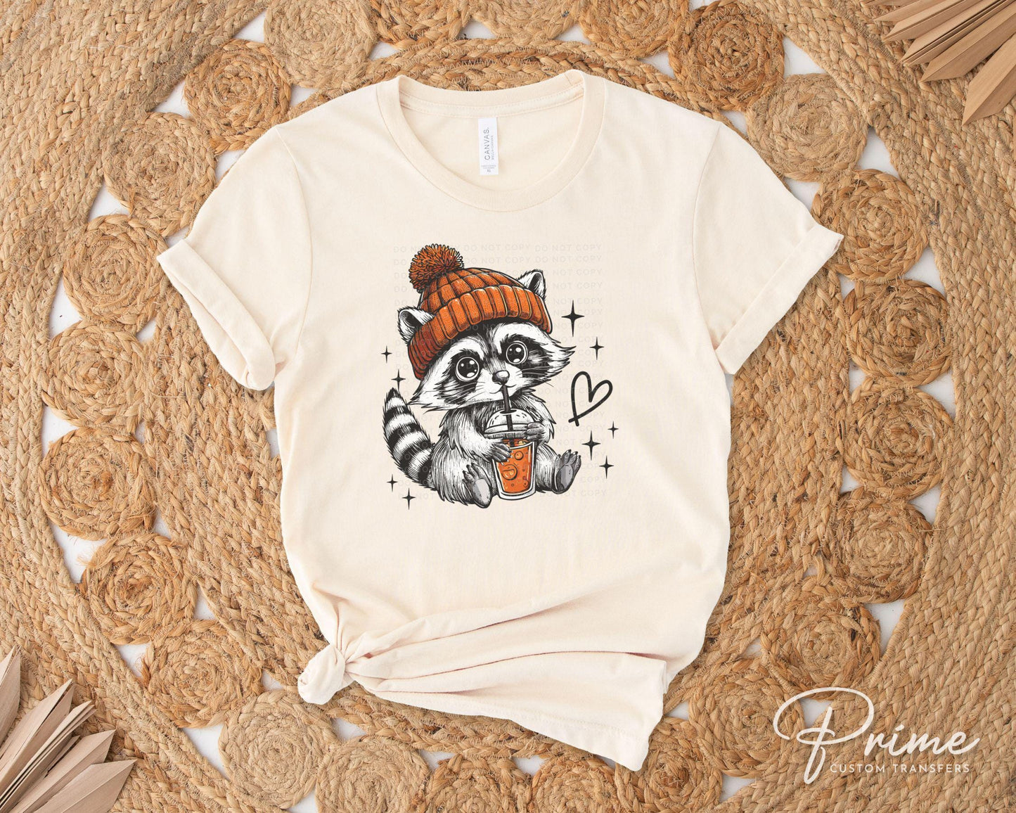 Halloween DTF Transfers, Ready to Press, T-shirt Transfers, Heat Transfer, Direct to Film, Kids, Fall, Autumn, Trendy, Feral, Fall Raccoon