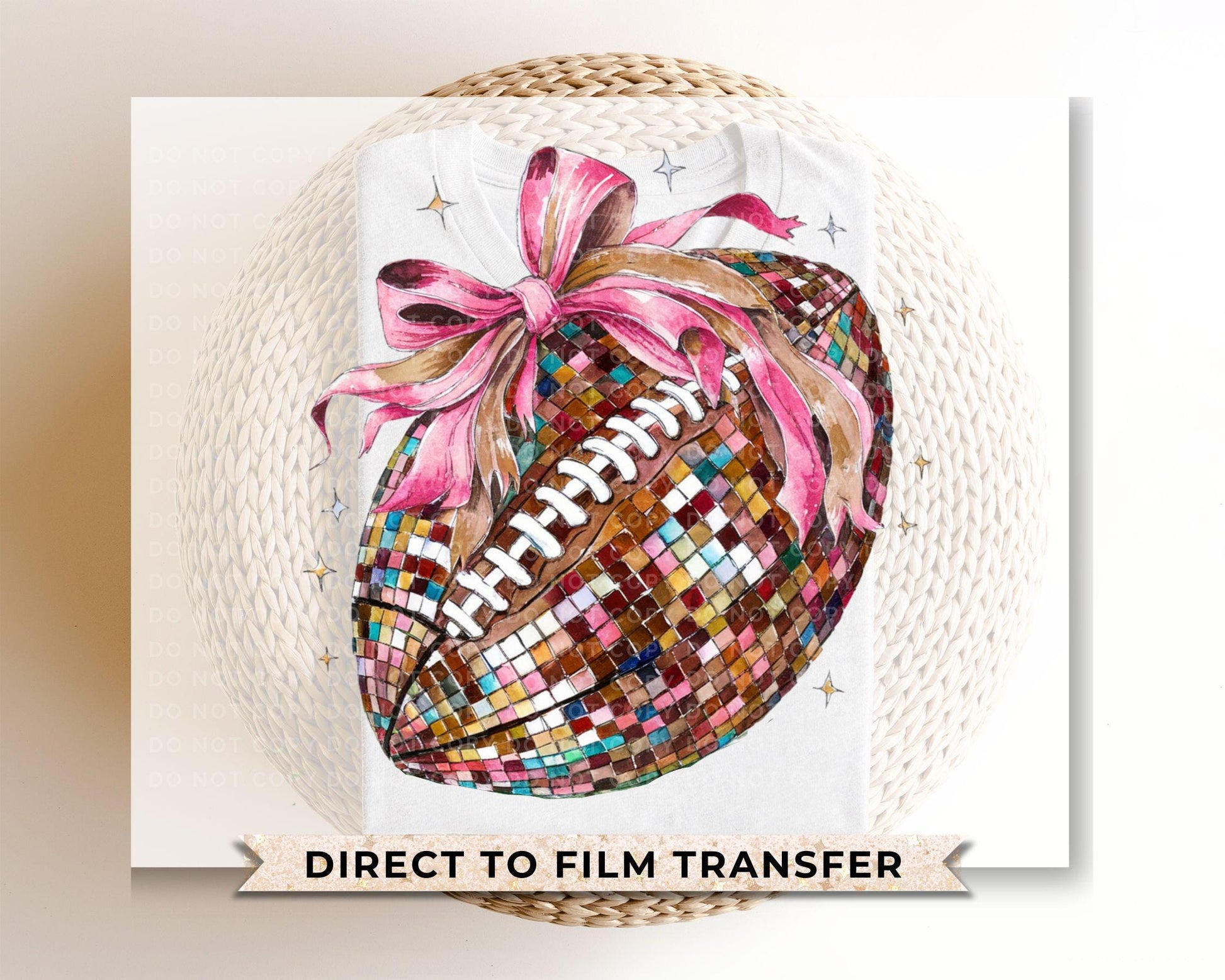 Football DTF Transfers, Ready to Press, T-shirt Transfers, Heat Transfer, Direct to Film, Sports Mom, Game Day, Fall, Football Bow, Coquette